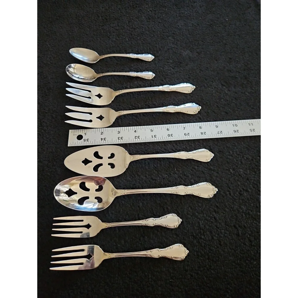 Oneida Whittier 18/8 Stainless Flatware Lot 8pc Serving Pieces Forks Spoon
